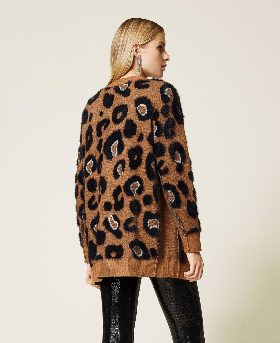 Cardigan jacquard animalier Donna, Fantasia | TWINSET Milano