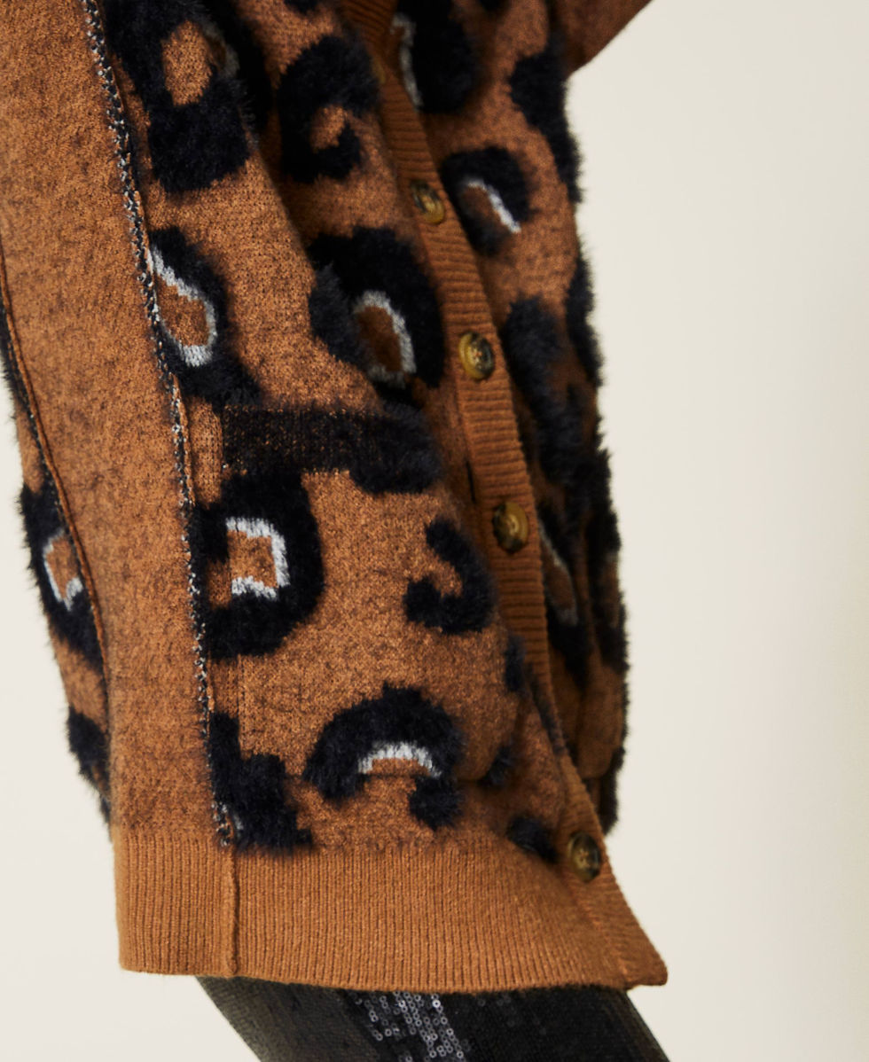 Cardigan jacquard animalier Donna, Fantasia | TWINSET Milano