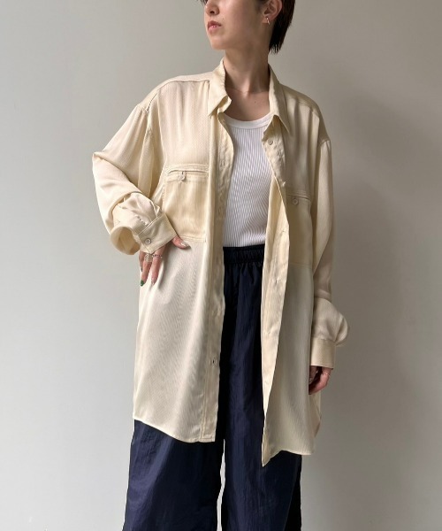 anuke（アンヌーク） ブラウス シャツ Satin Over Shirts レディース