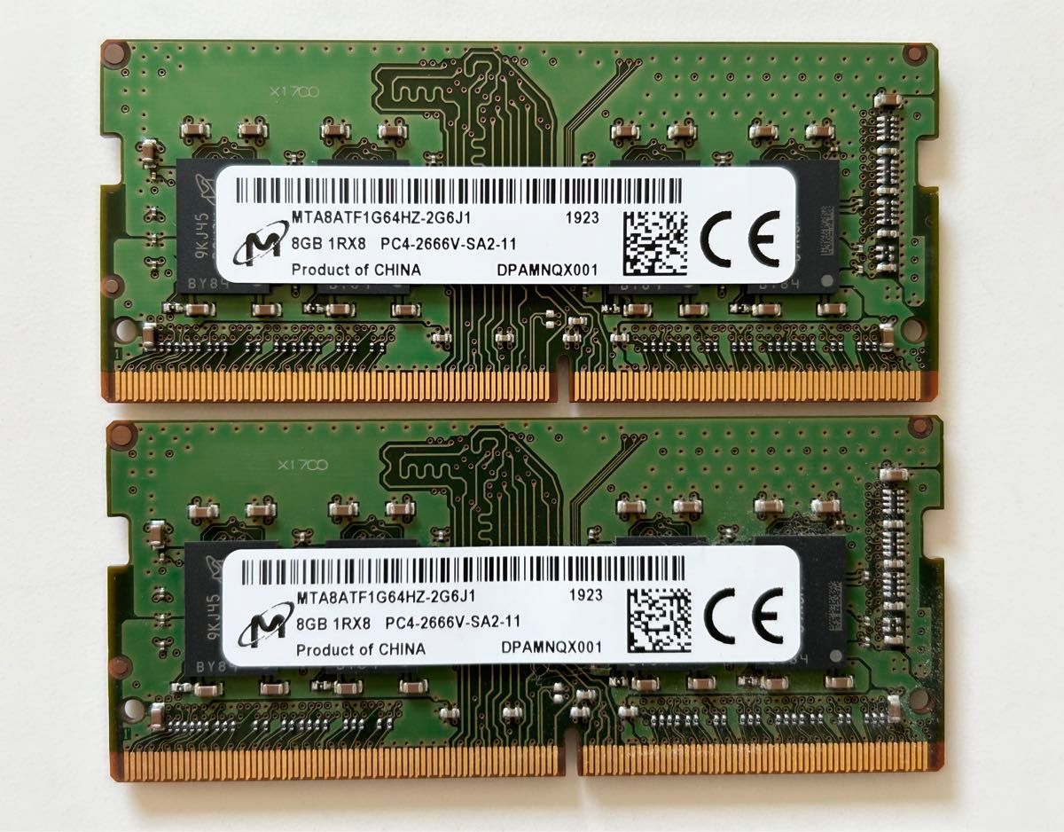 2枚セット SKhynix DDR4 メモリ PC4-2666V 16GB x2 計32GB ノートPC用