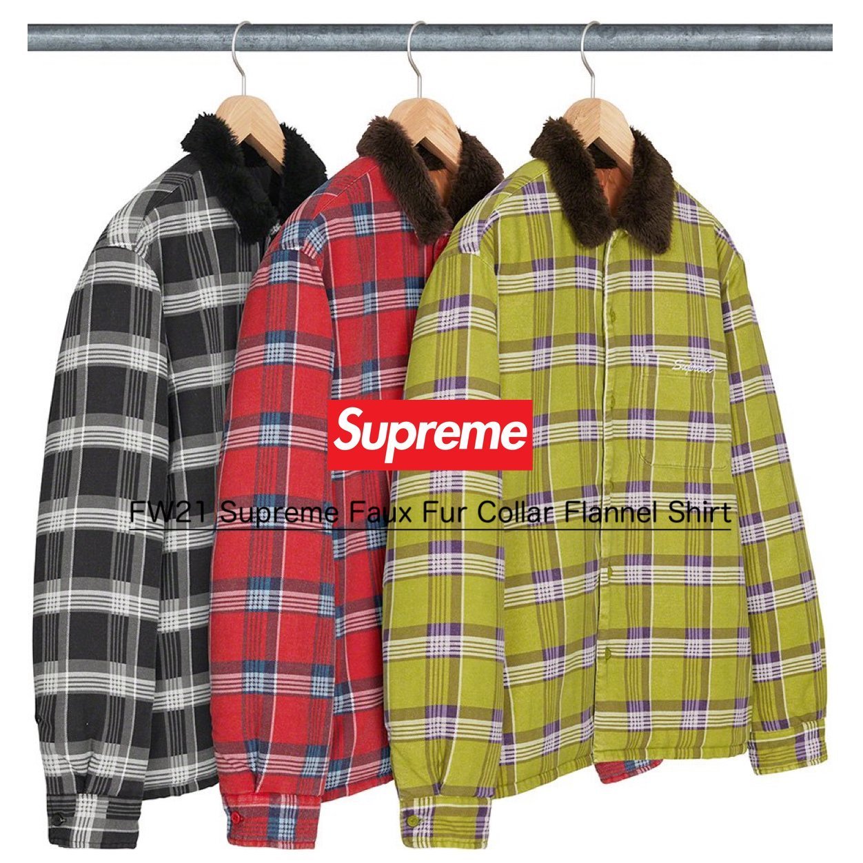 Supreme Faux Fur Collar Flannel Shirt - シュプリーム シャツ