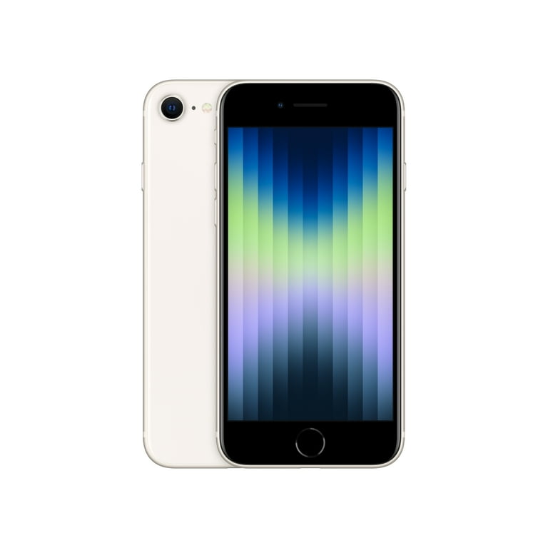Straight Talk Apple iPhone SE (2022-3rd Gen) 5G, 64GB, Starlight