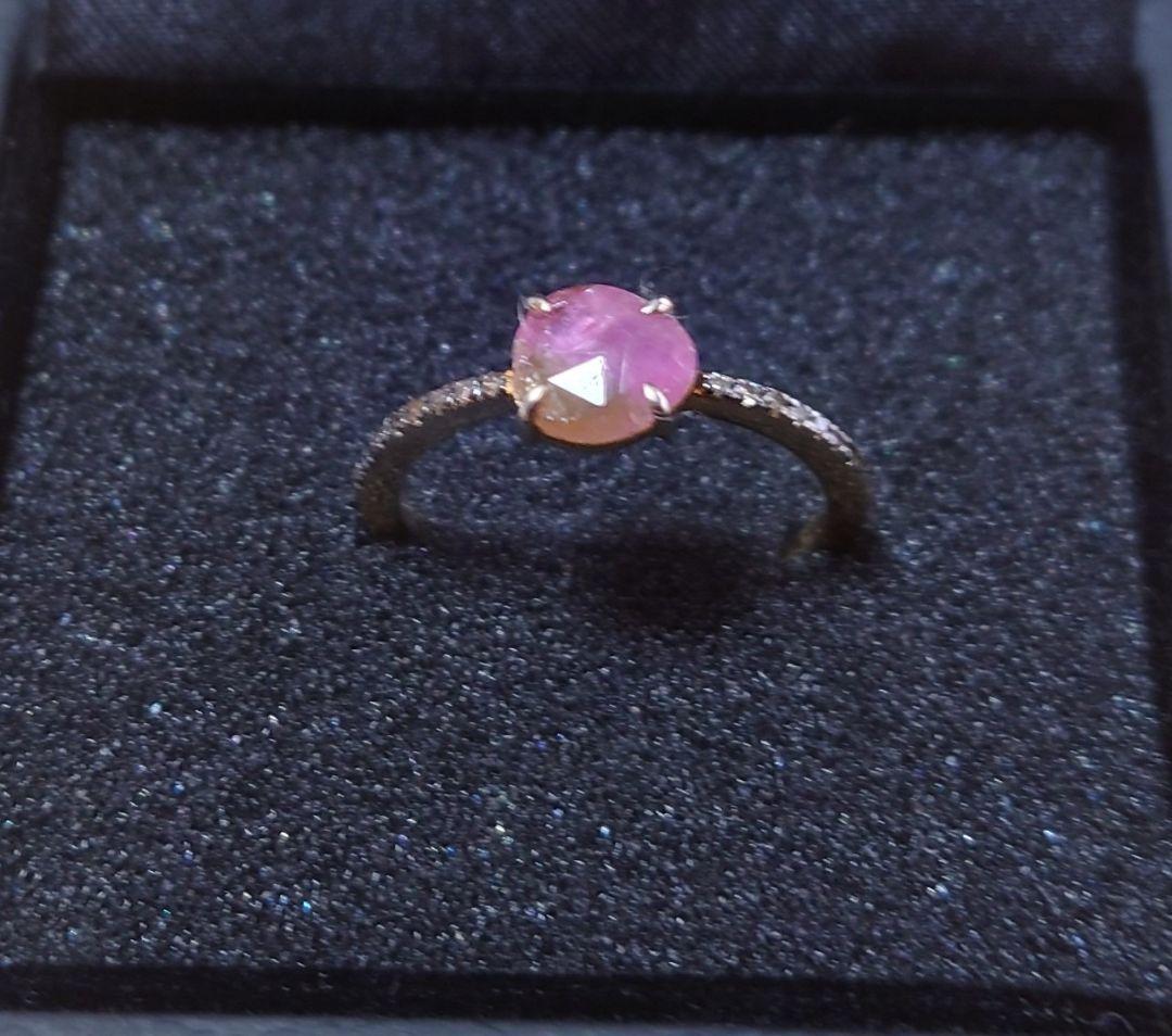 アルティーダウード　ウォーターメロントルマリン　パフェダイヤモンドリング13号 elafonisi] watermelon tourmaline pave diamonds eternity ring