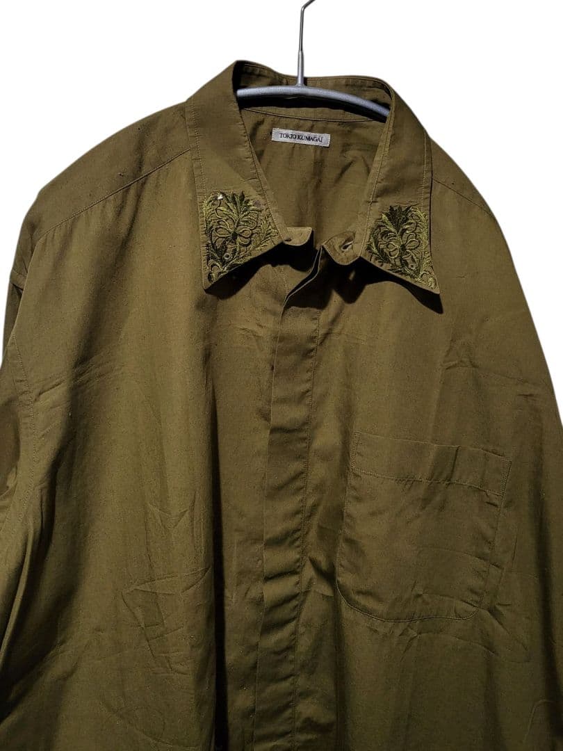 トップス tokio kumagai embroidered oversized SHT TOKIO KUMAGAI zip design black shirt | NOIR ONLINE