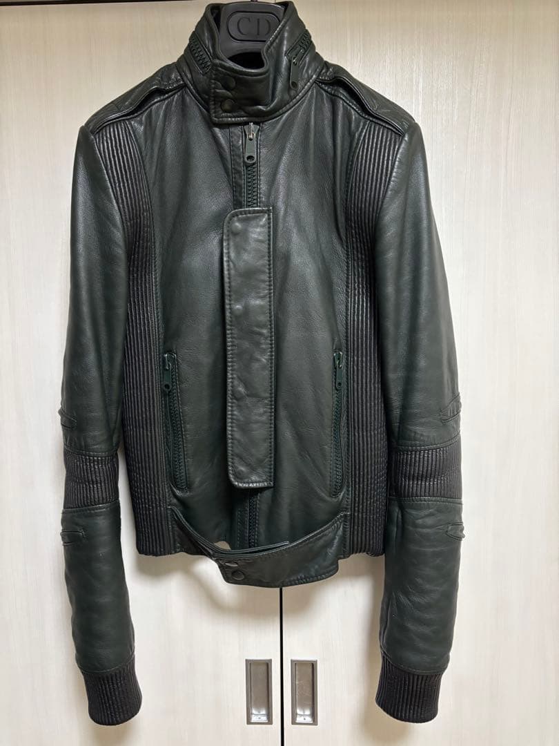 ショーサンプル05AWディオールオム Diorhomme レザージャケット ディオールオム Dior HOMME 5HH5047601 Tポケットレザージャケット の